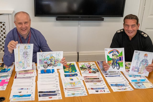 Police, Fire and Crime Commissioner Stephen Mold and Chief Constable Nick Adderley were given the audacious task of judging a colouring competition which was held internally during the lockdown for all of the children on Northamptonshire Police officers and police staff