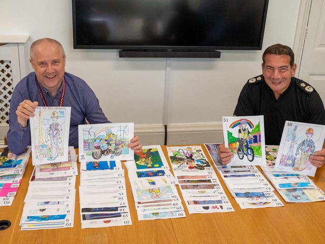 Police, Fire and Crime Commissioner Stephen Mold and Chief Constable Nick Adderley were given the audacious task of judging a colouring competition which was held internally during the lockdown for all of the children on Northamptonshire Police officers and police staff
