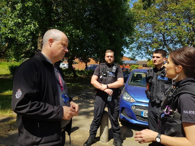 Police, Fire and Crime Commissioner Stephen Mold joined Sergeant Beth Curlett and members of the Northampton Neighbourhood Policing Team for a multi-agency day of action on Northamptons St Davids Ward.