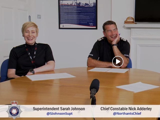 During the height of the Covid-19 crisis Northamptonshire Police knew it needed to regularly update the public and make it clear we were all on the same side. So for 12 weeks, every Thursday at 4.30pm, Superintendent Sarah Johnson, Chief Constable Nick Adderley and Superintendent Elliot Foskett answered questions on Facebook Live.