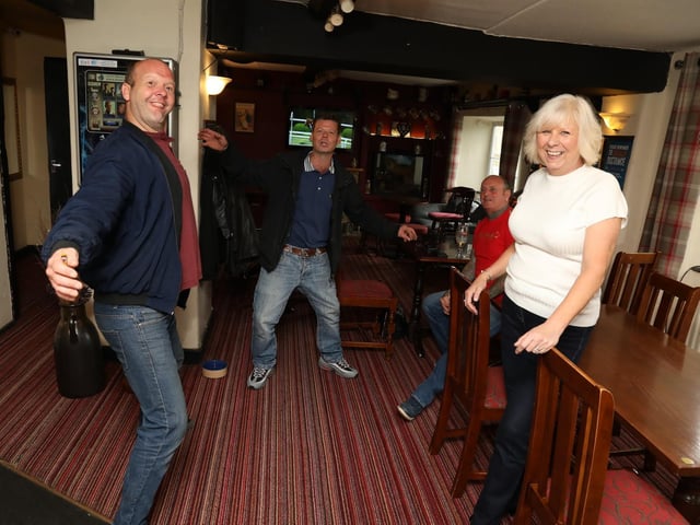 Social distancing at The Horseshoe in Wilby