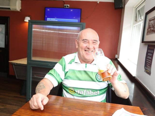 Adam Kelly has a drink in The Corby Candle
