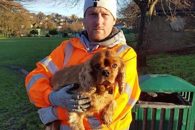 Matt Williams has been keeping the flytipping at bay and also rescued this adorable pooch in his lunch break