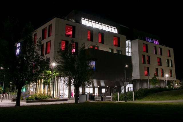 The University of Northampton got involved in the Light It Up Red campaign. Photo: Leila Coker