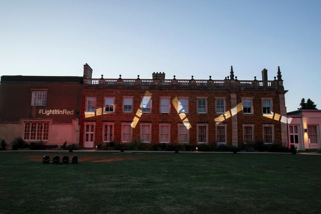 Delapre Abbey got involved in the Light It Up Red campaign. Photo: Leila Coker