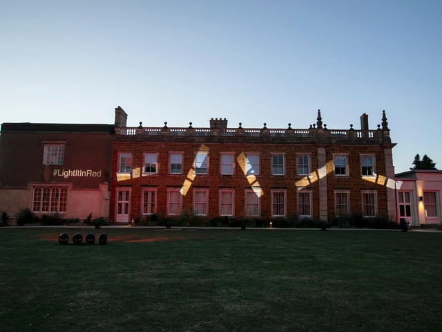 Delapre Abbey got involved in the Light It Up Red campaign. Photo: Leila Coker
