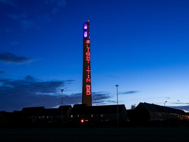 The Lift Tower got involved in the Light It Up Red campaign. Photo: Leila Coker