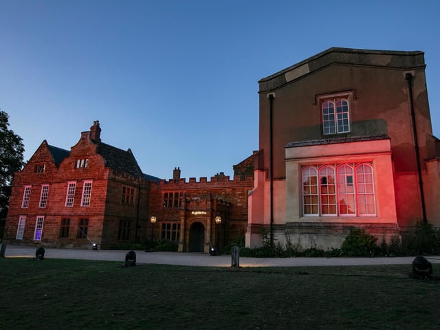 Delapre Abbey got involved in the Light It Up Red campaign. Photo: Leila Coker