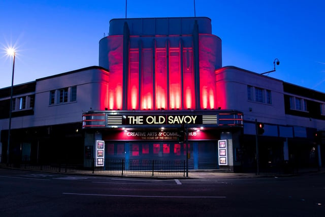 The Old Savoy, the new home of The Deco theatre, got involved in the Light It Up Red campaign. Photo: Leila Coker