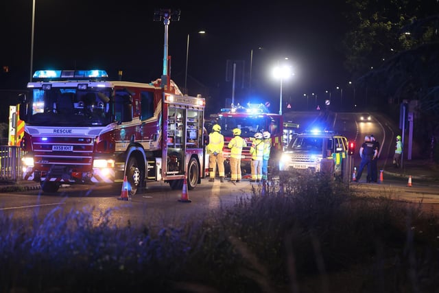 The scene of the collision on the A27 in Sompting