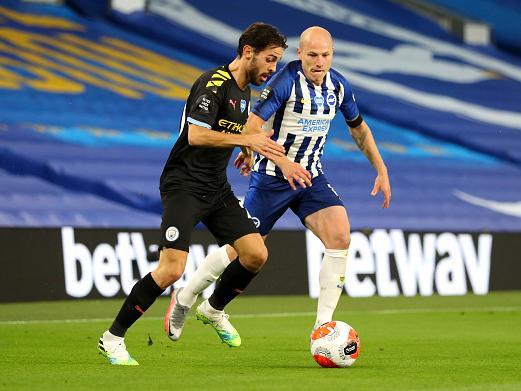 Played right midfield and struggled to make an impression. City midfield controlled the play.
