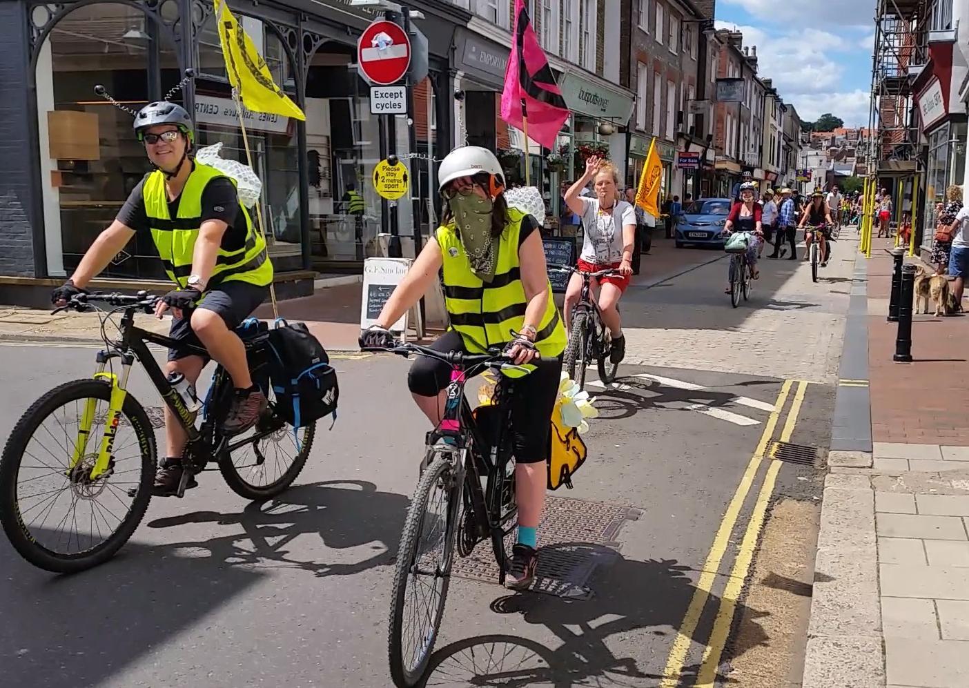 The protest was organised by Extinction Rebellion Lewes
