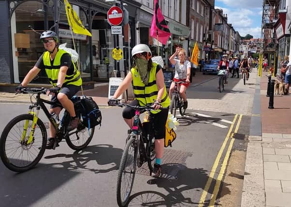 The protest was organised by Extinction Rebellion Lewes