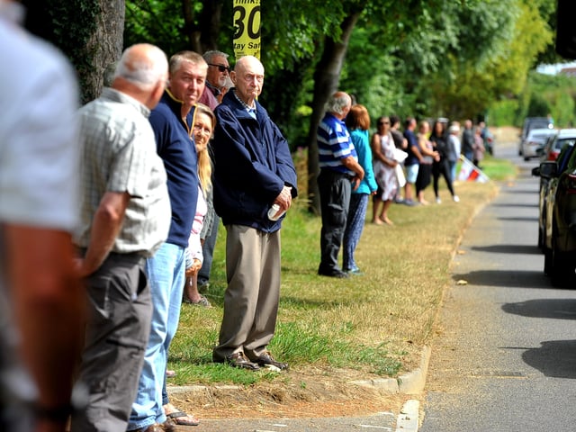 Mike Cole's funeral in Pagham. Pic Steve Robards SR2007141 SUS-200714-111131001