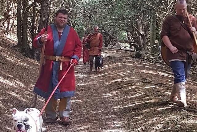 An Anglo Saxon reenactment group took to the hills of Kingley Vale to raise money for struggling local heritage sites on Sunday SUS-200714-155743001