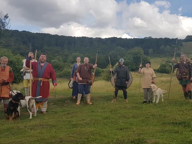 An Anglo Saxon reenactment group took to the hills of Kingley Vale to raise money for struggling local heritage sites on Sunday SUS-200714-155901001