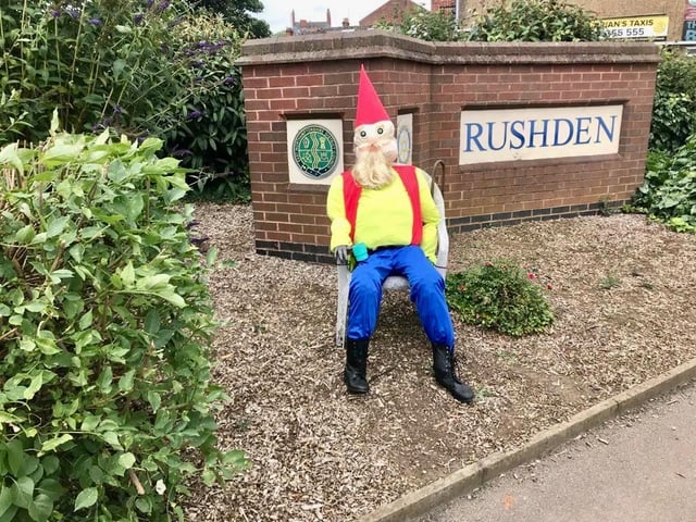 This scarecrow is welcoming people as they come into the town centre