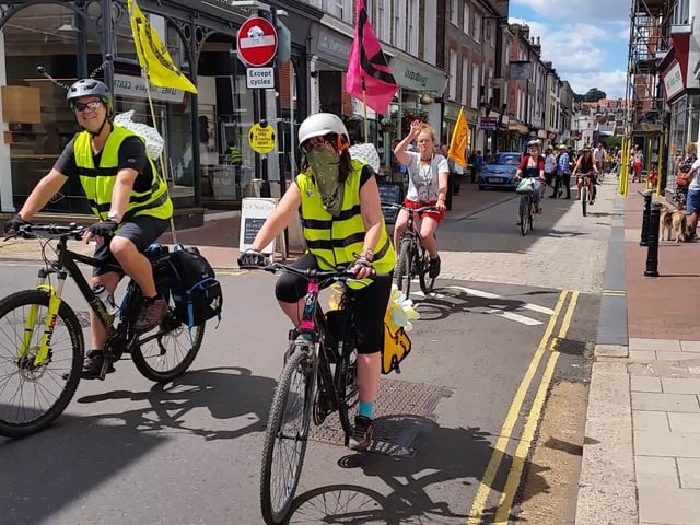 The protest was organised by Extinction Rebellion Lewes