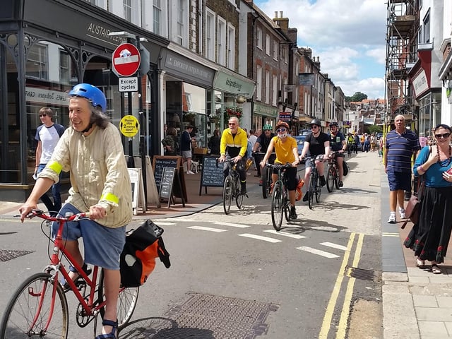 The protest was organised by Extinction Rebellion Lewes