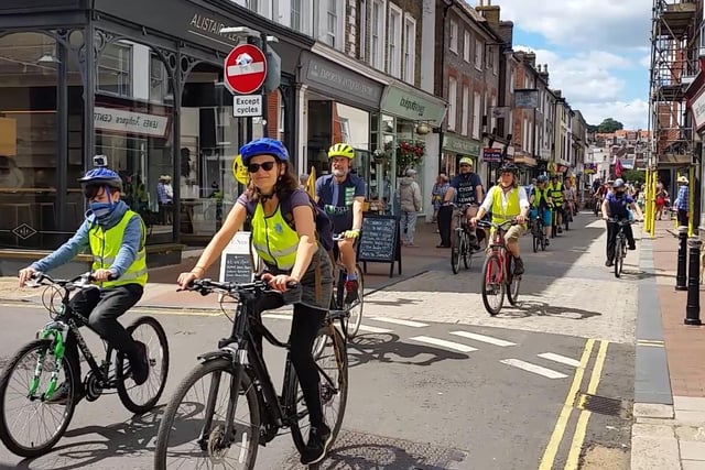 The protest was organised by Extinction Rebellion Lewes