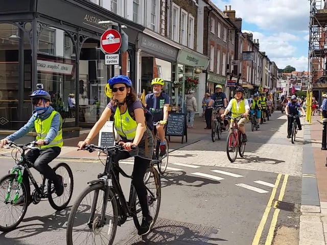 The protest was organised by Extinction Rebellion Lewes