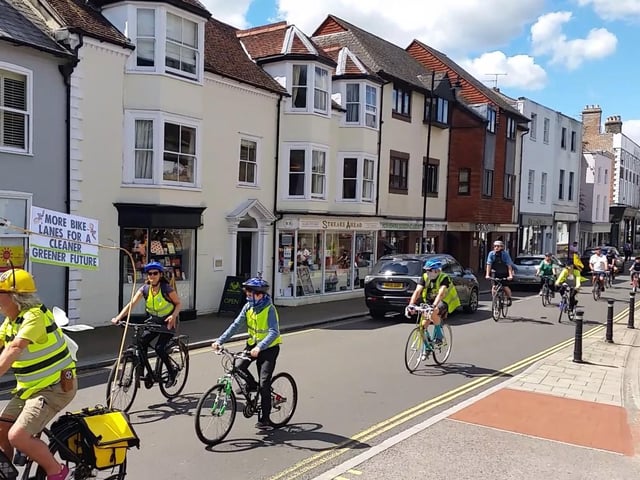 The protest was organised by Extinction Rebellion Lewes
