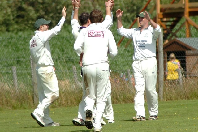 A wicket celebration - Crowhurst v Iden