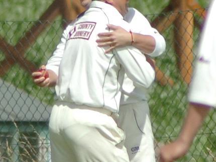Another wicket celebration in the Crowhurst v Iden game