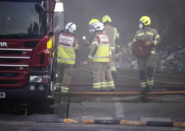 Firefighters at the scene
