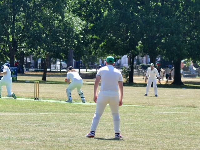 Burgess Hill 4th team fielding v Hurstpierpoint 3rd team. Picture by Phil Dennett
