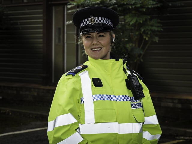 PC Emma Hatt of Brighton and Hove division. She is one of the 61 new police officers who joined their divisions in February and spent some of their first few months on division supporting tbe community covid response during lockdown