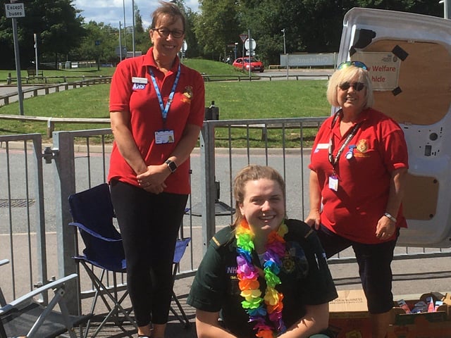 Community First Responders Joanna Miles and Pauline Flores-Moore from Southwater with Newly Qualified Paramedic Emily Blackford, Gatwick