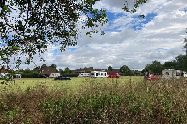 The traveller camp in Horsham