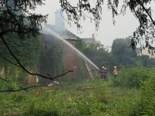 Fire crews at the scene