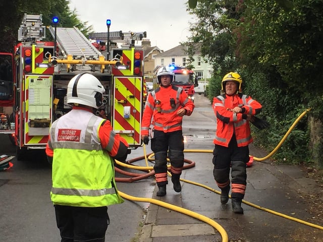Fire crews at the scene