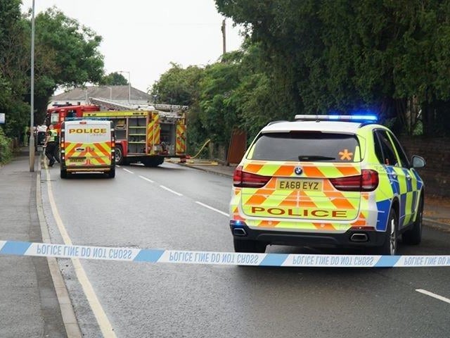 Fire crews at the scene