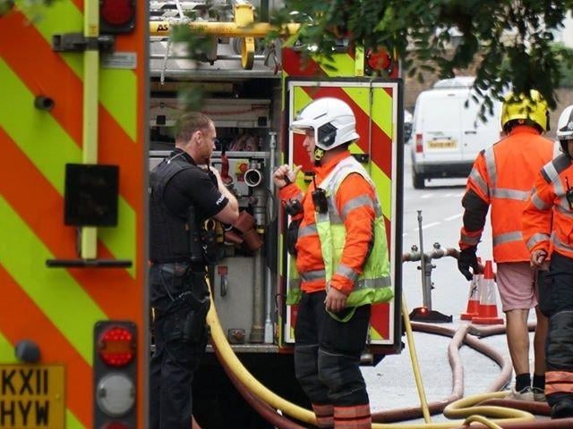 Fire crews at the scene