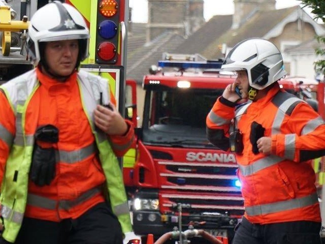 Fire crews at the scene