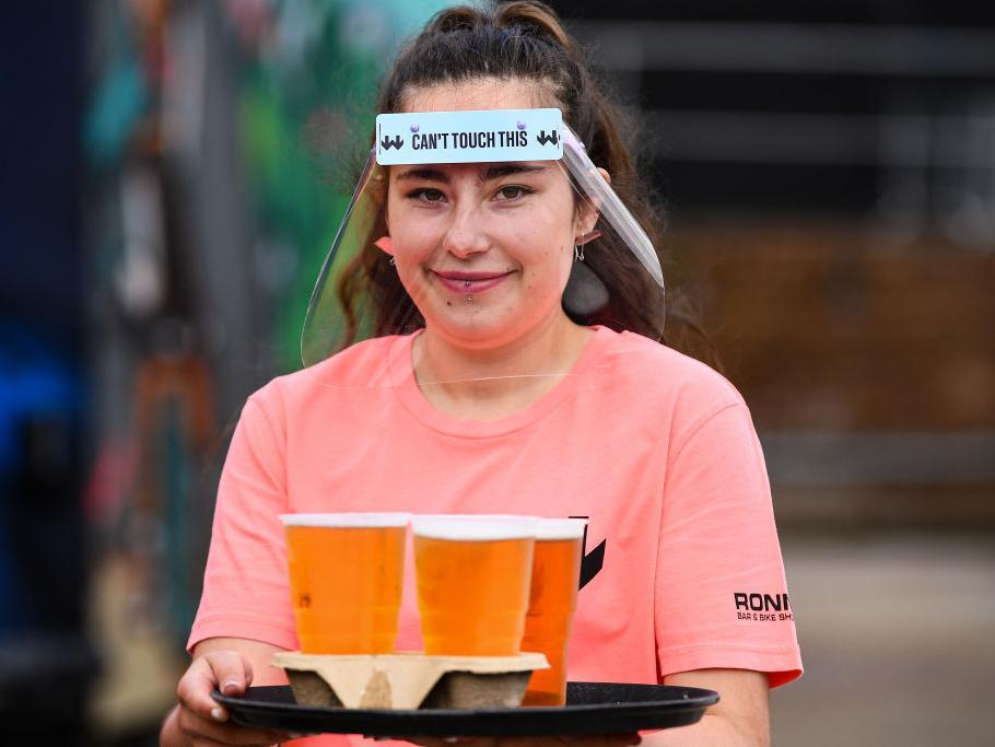 Beer gardens have come into their own with people allowed to meet in groups of six outdoors. Photo: Getty Images