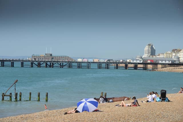 Hastings beach, 31/7/20 SUS-200731-112558001