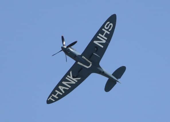 WORTHING NHS SPITFIRE FLYPAST 1-8-20 SUS-200108-153229001