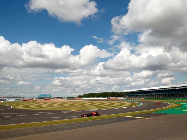 Red Bull's Alexander Albon tackles qualifying in front of empty stands at Silverstone