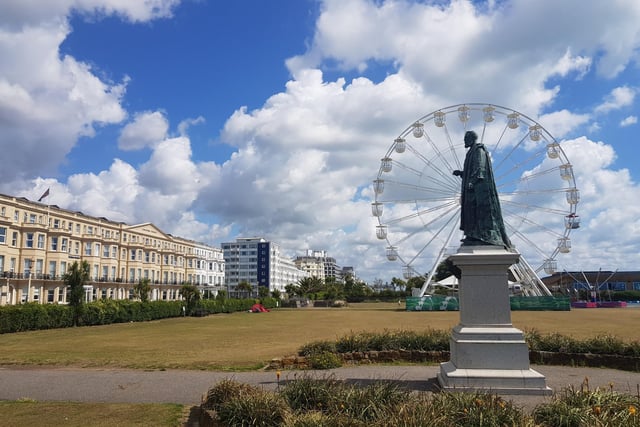 The Duke of Devonshire statue framed by the Big Wheel at Western Lawns, taken by Bob Newton on a Samsung S8. SUS-200508-122302001