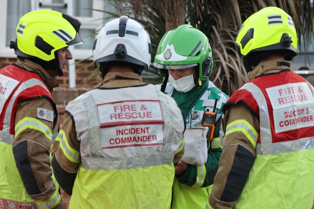 Firefighters were supported by the police, paramedics and air ambulance