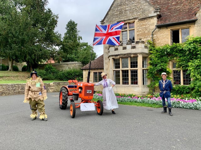 Worzel and friends made sure they were following the social distancing guidance outside Rushden Hall