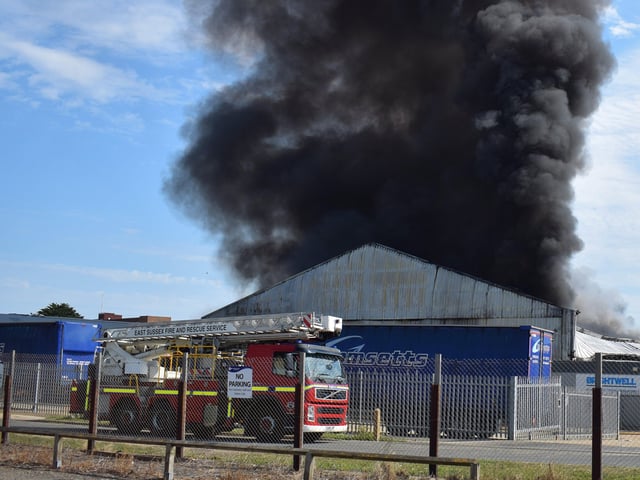 Newhaven industrial site fire. Photo: Dan Jessup
