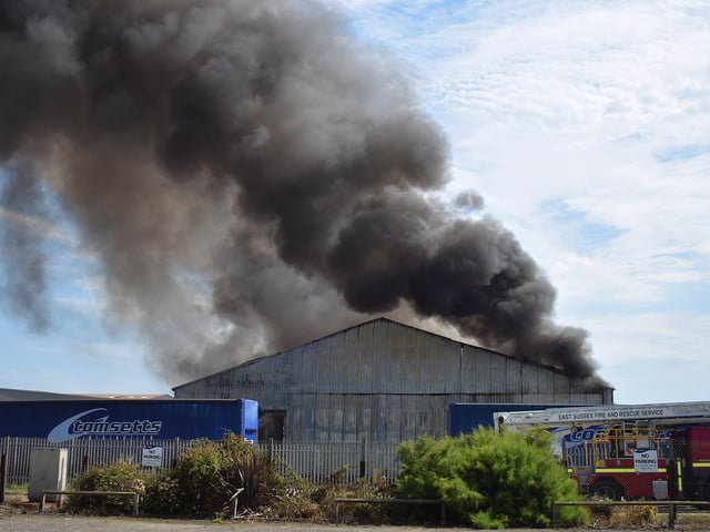 Newhaven industrial site fire. Photo: Dan Jessup