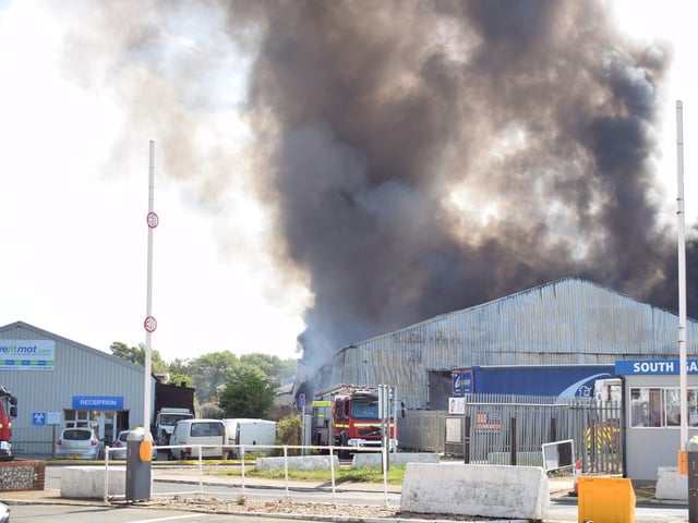 Newhaven industrial site fire. Photo: Dan Jessup