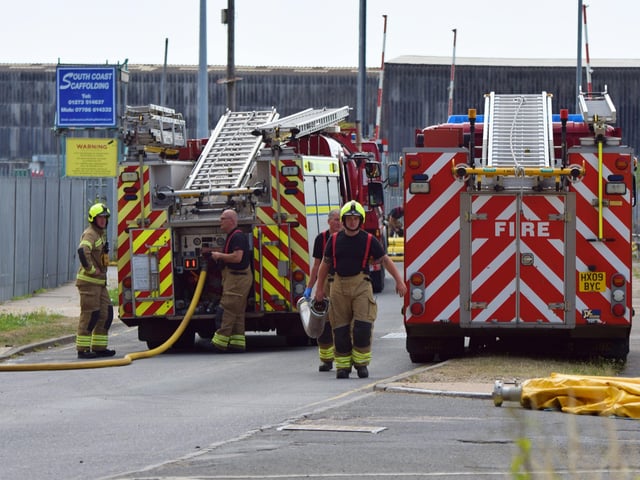 Newhaven industrial site fire. Photo: Dan Jessup