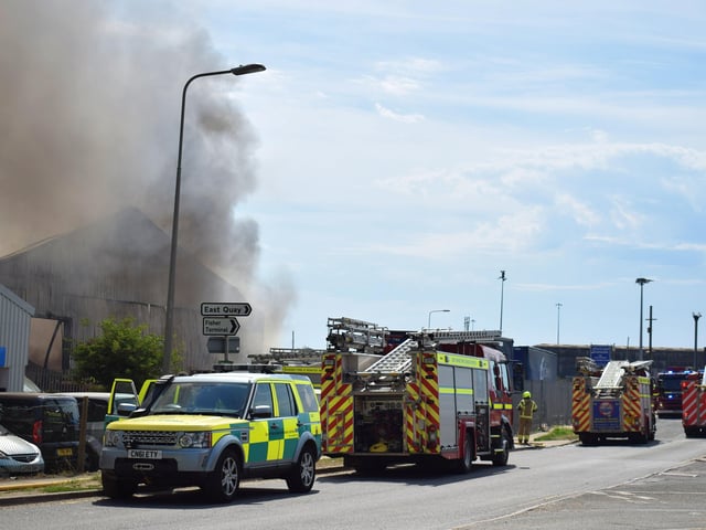 Newhaven industrial site fire. Photo: Dan Jessup